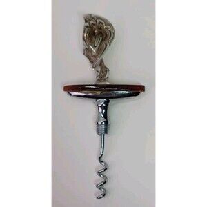 VTG Art Hand Blown Glass Top Corkscrew Bottle Barware Collectible Retro Rare